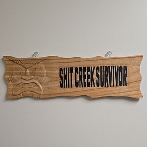 Wooden Wall Sign - Natural Brown